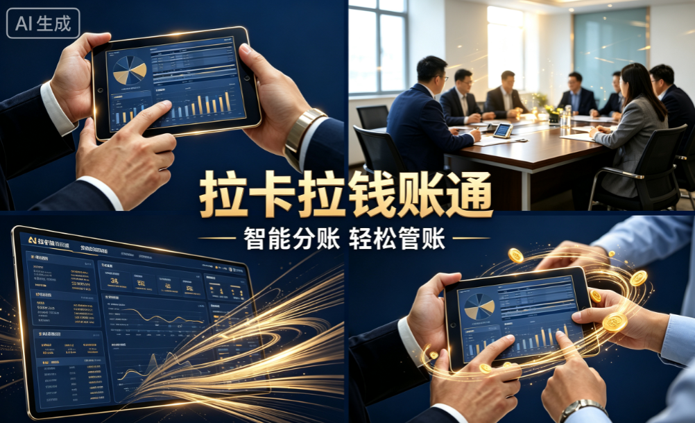 拉卡拉钱账通一键出表，分账完成自动生成凭证，财务交差从容淡定