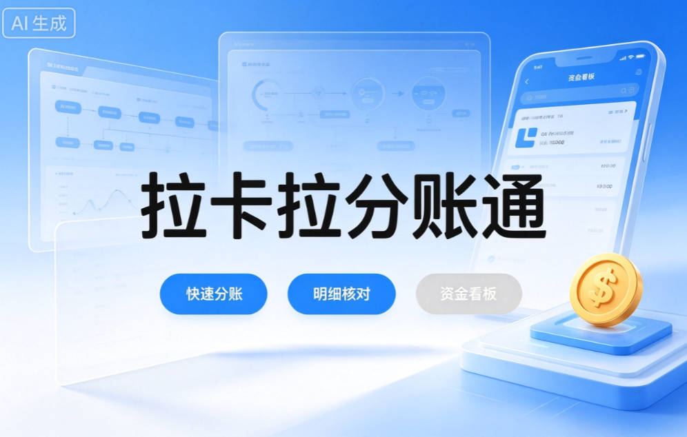 拉卡拉智能分账划船，分账逆水行舟，桨到岸边不翻